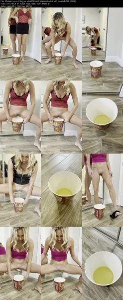 tiffstreatsxoxo – Filling up a LARGE AMC popcorn bucket with pee